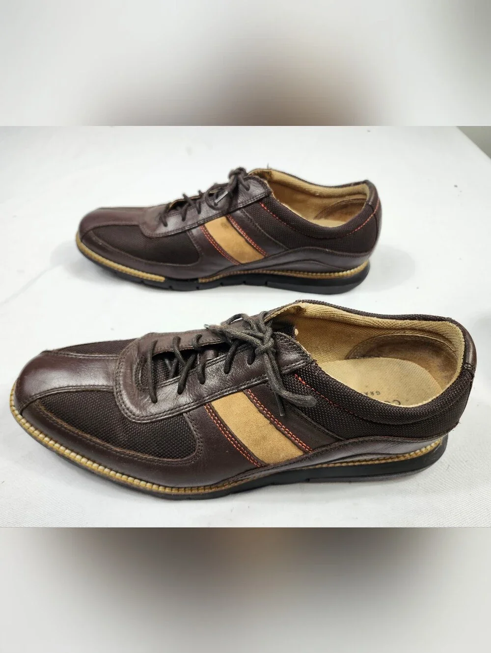 Cole Haan Men's 10 M Dark Brown and Tan Athletic Lace-Up Sneakers